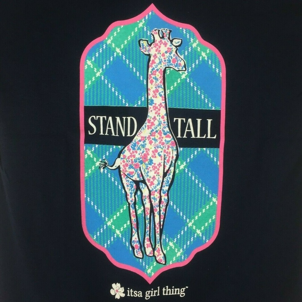 Itsa Girl Thing T-Shirt Giraffe Design Stand Tall